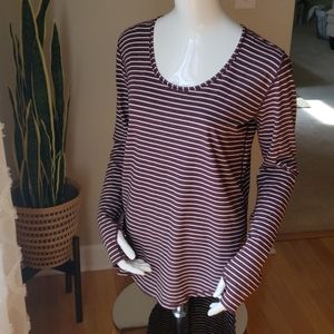 Lululemon Striped Stretch Plum Top